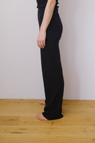 cotton knit pants - ana - black - collab zürich