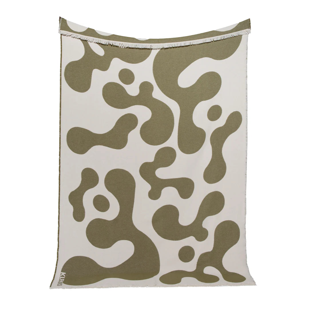 Cotton Blanket - no14 - Olive Shapes - collab zürich