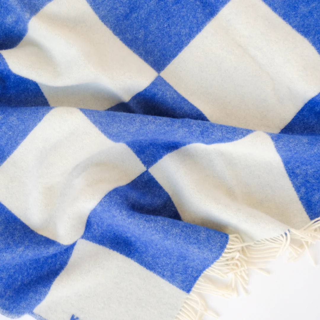 Wool Blanket - no2 - Blue Checks - collab zürich