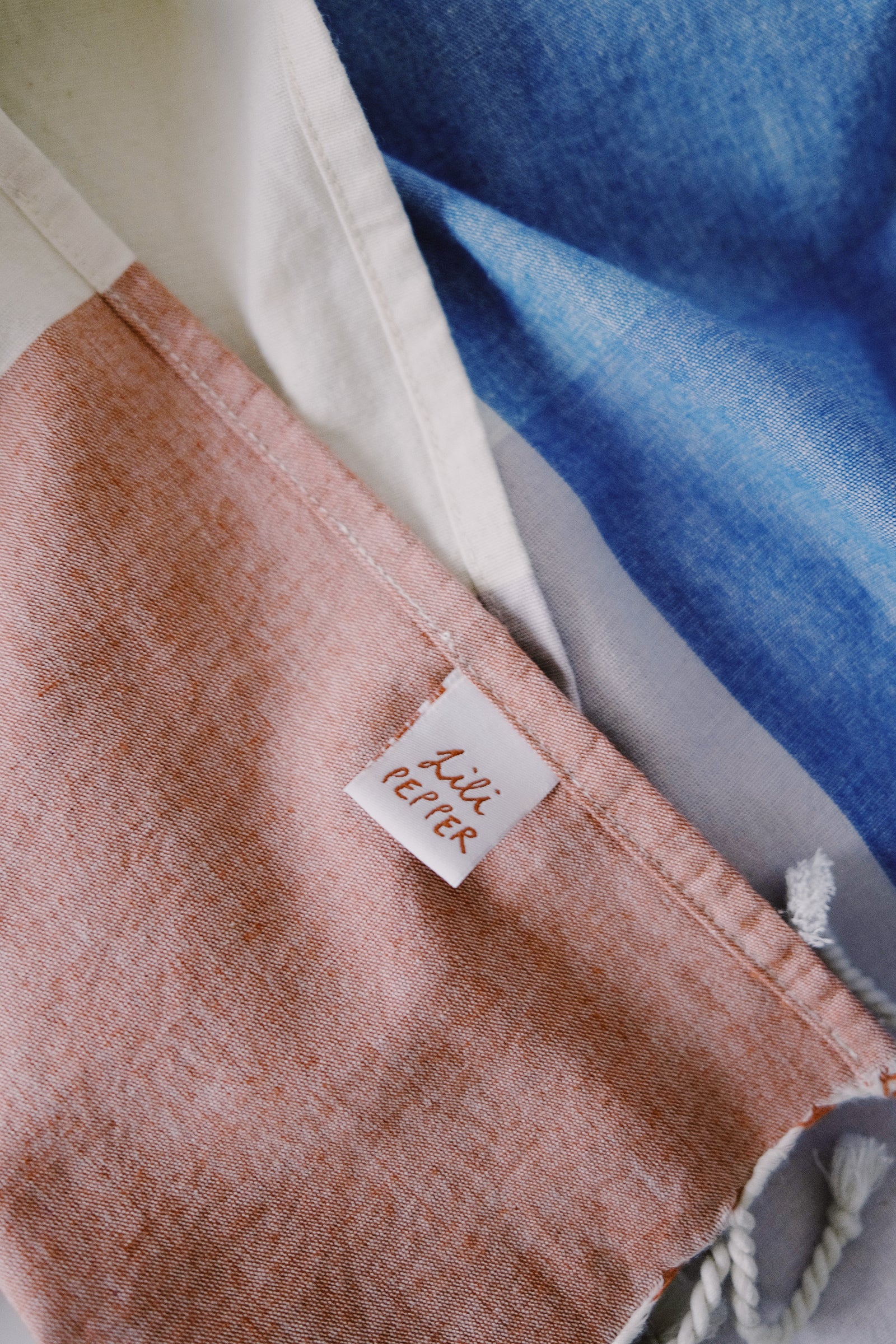 hammam towel - rose / blue - collab zürich