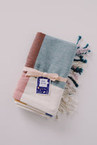 hammam towel - blue / green / yellow - collab zürich