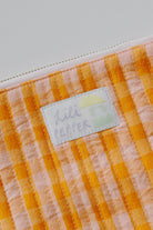 pouch - orange check - quilted - collab zürich