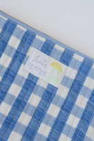 pouch - blue check - quilted - collab zürich