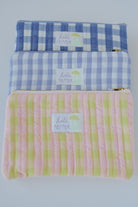 pouch - blue check - quilted - collab zürich