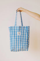 mini tote bag - checkered - blue - collab zürich