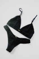 bamboo bralette - triangle - black - collab zürich