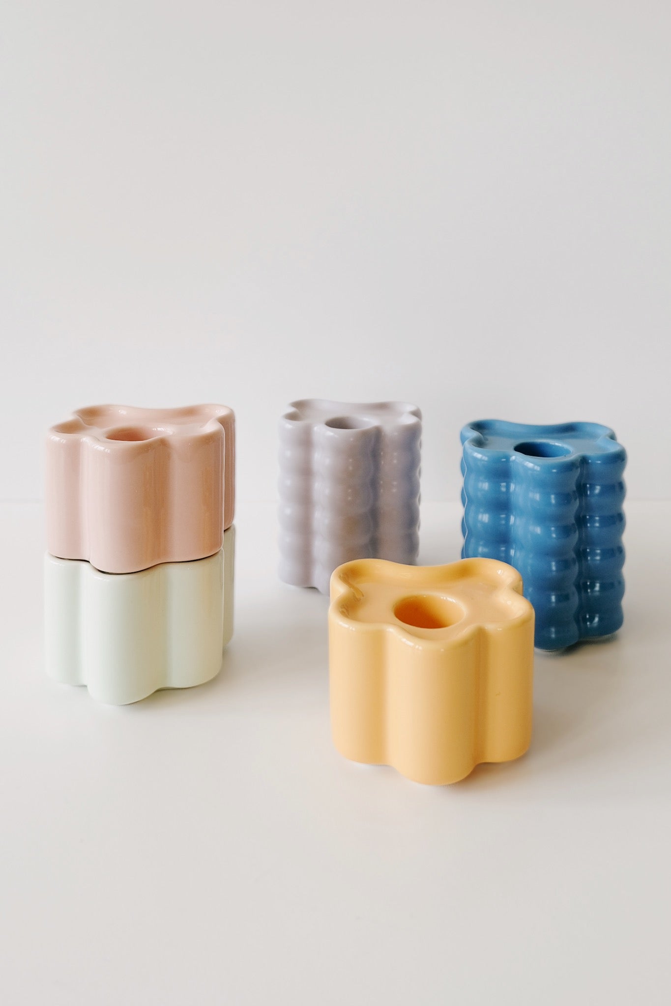 Candle Holder - Flora Large - Yellow - collab zürich