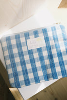 pouch - blue check - quilted - collab zürich