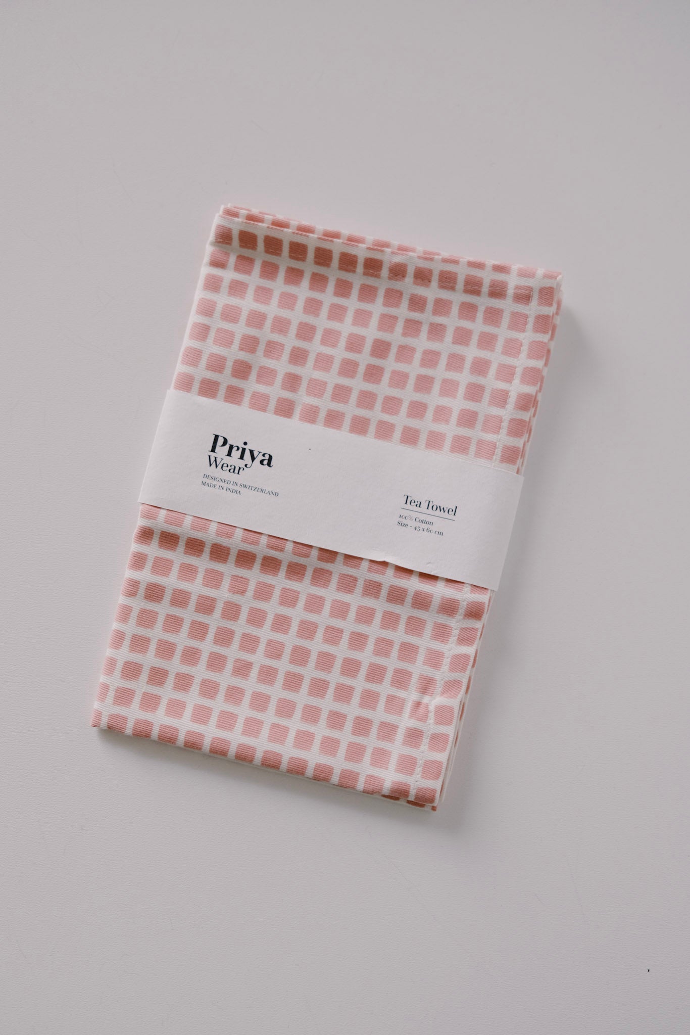 kitchen towel - checks - blush - collab zürich