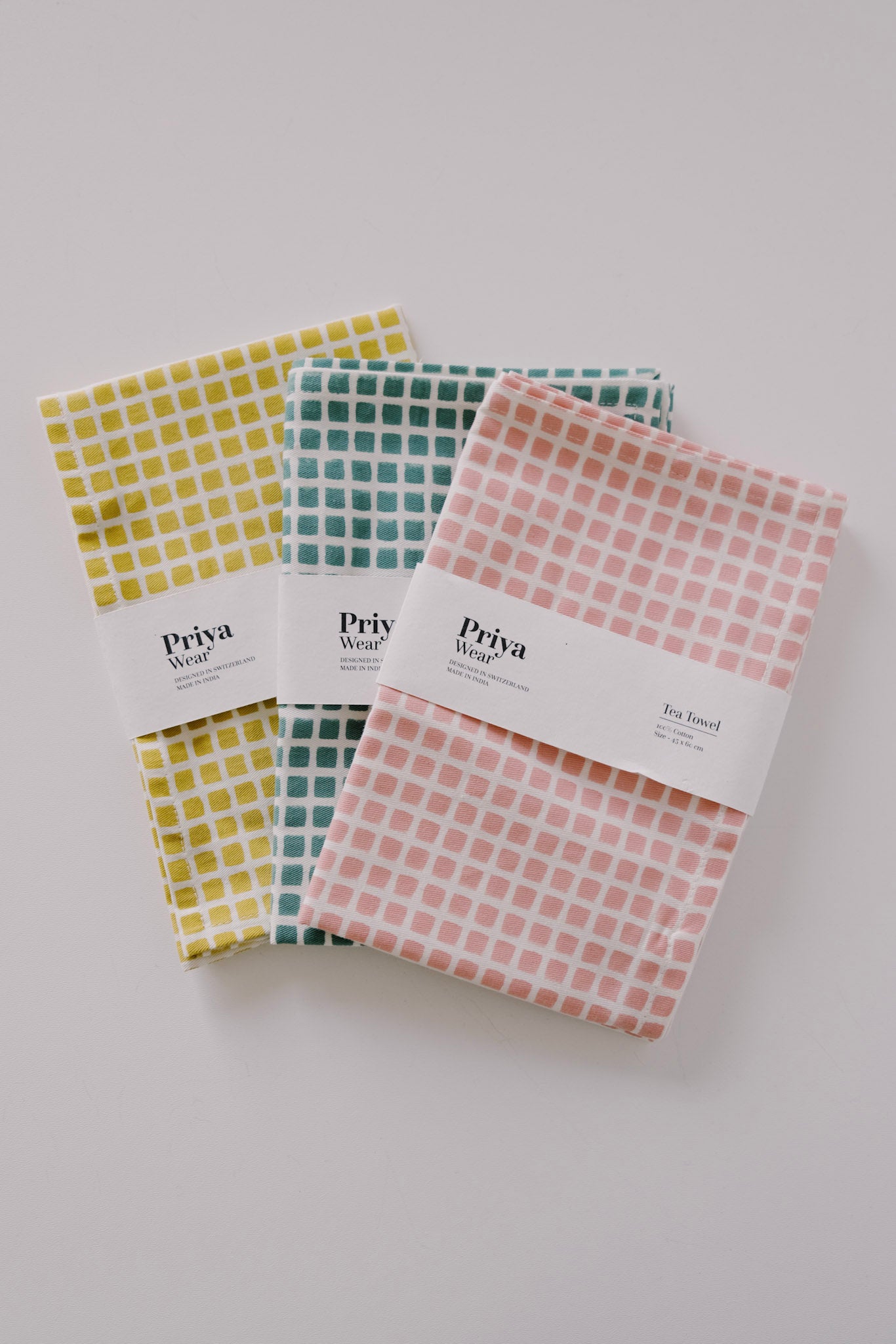 kitchen towel - checks - blush - collab zürich