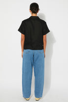 linen shirt - amber - black - collab zürich