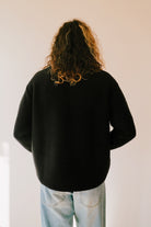 Unisex loose Knit Sweatshirt - True Black - collab zürich