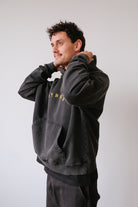 unisex hoodie - bubby logo - faded black - collab zürich