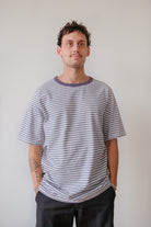 Unisex T-Shirt - Striped - Navy / White - collab zürich