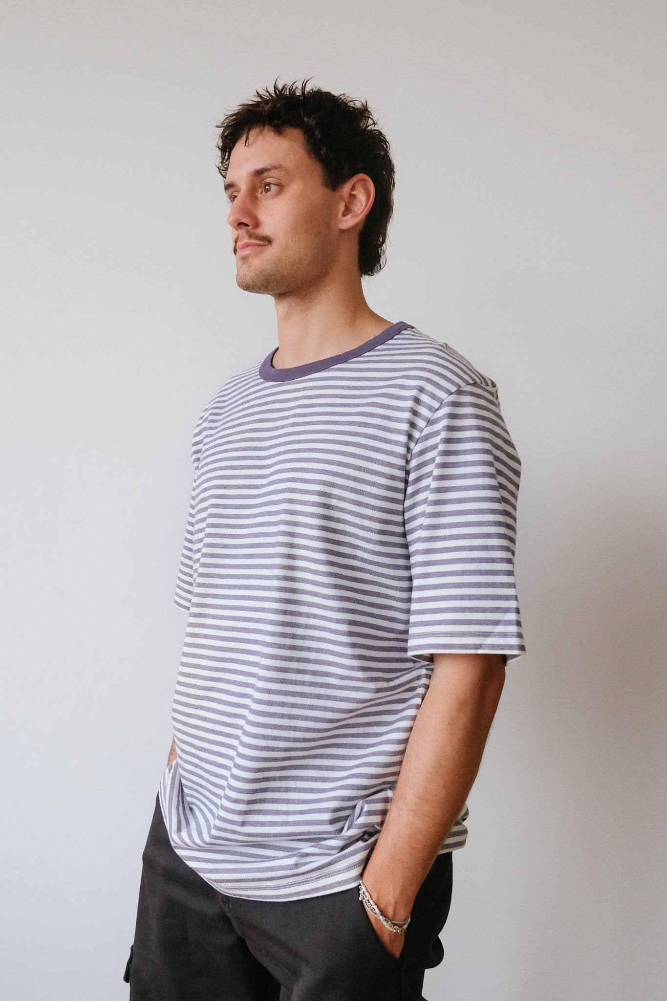 Unisex T-Shirt - Striped - Navy / White - collab zürich