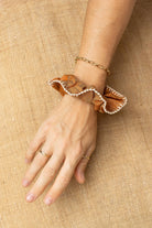 Scrunchie - MEDINA silk - cognac hbik - collab zürich
