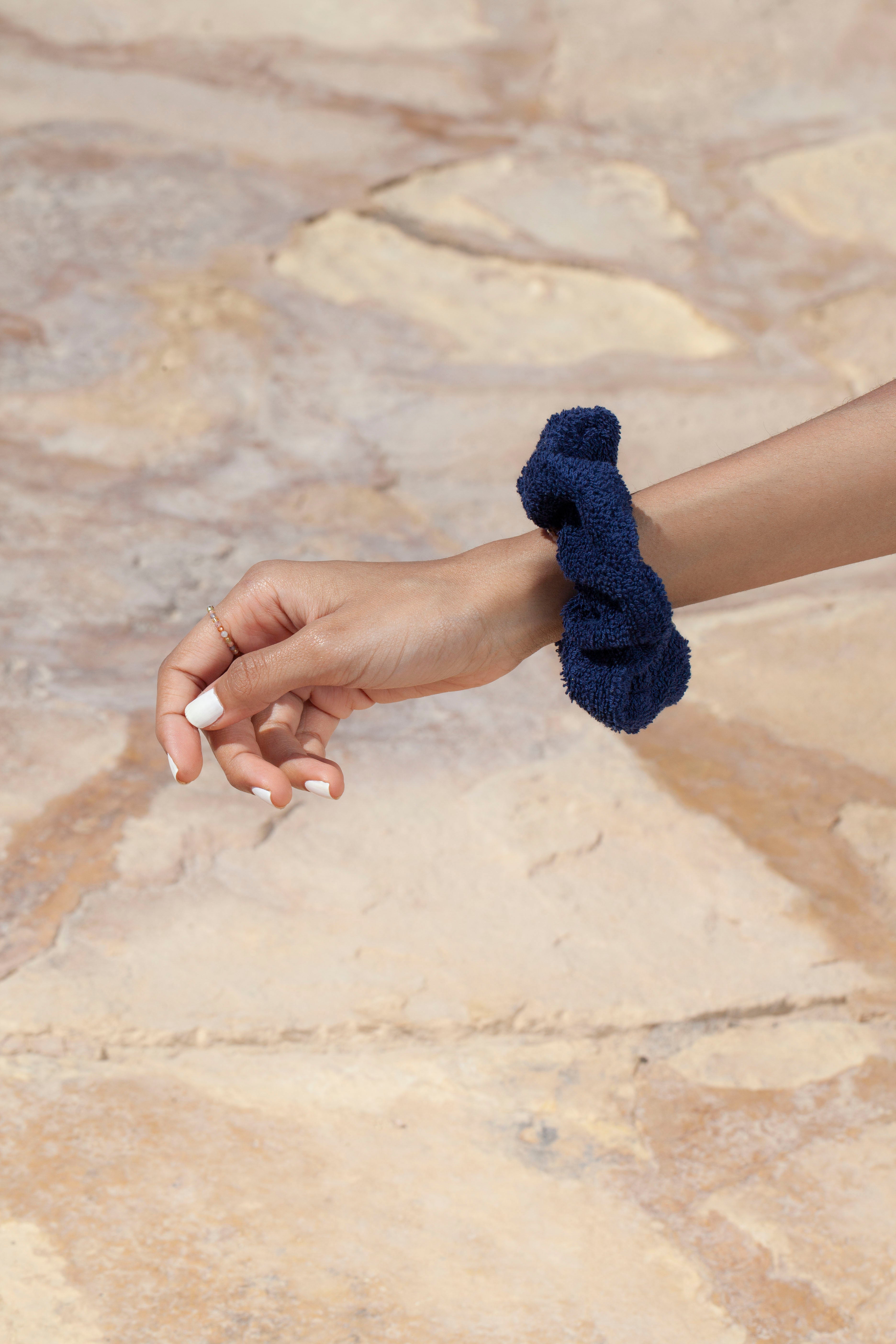 Scrunchie - MEDINA terry - marine blue - collab zürich