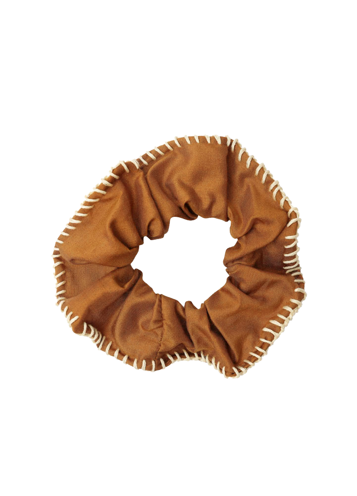 Scrunchie - MEDINA silk - cognac hbik - collab zürich