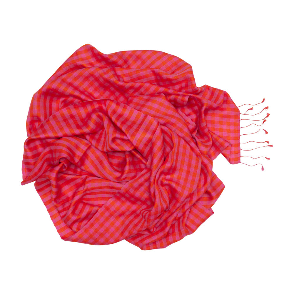 Silk Scarf - Sophie - Pink / Orange - collab zürich