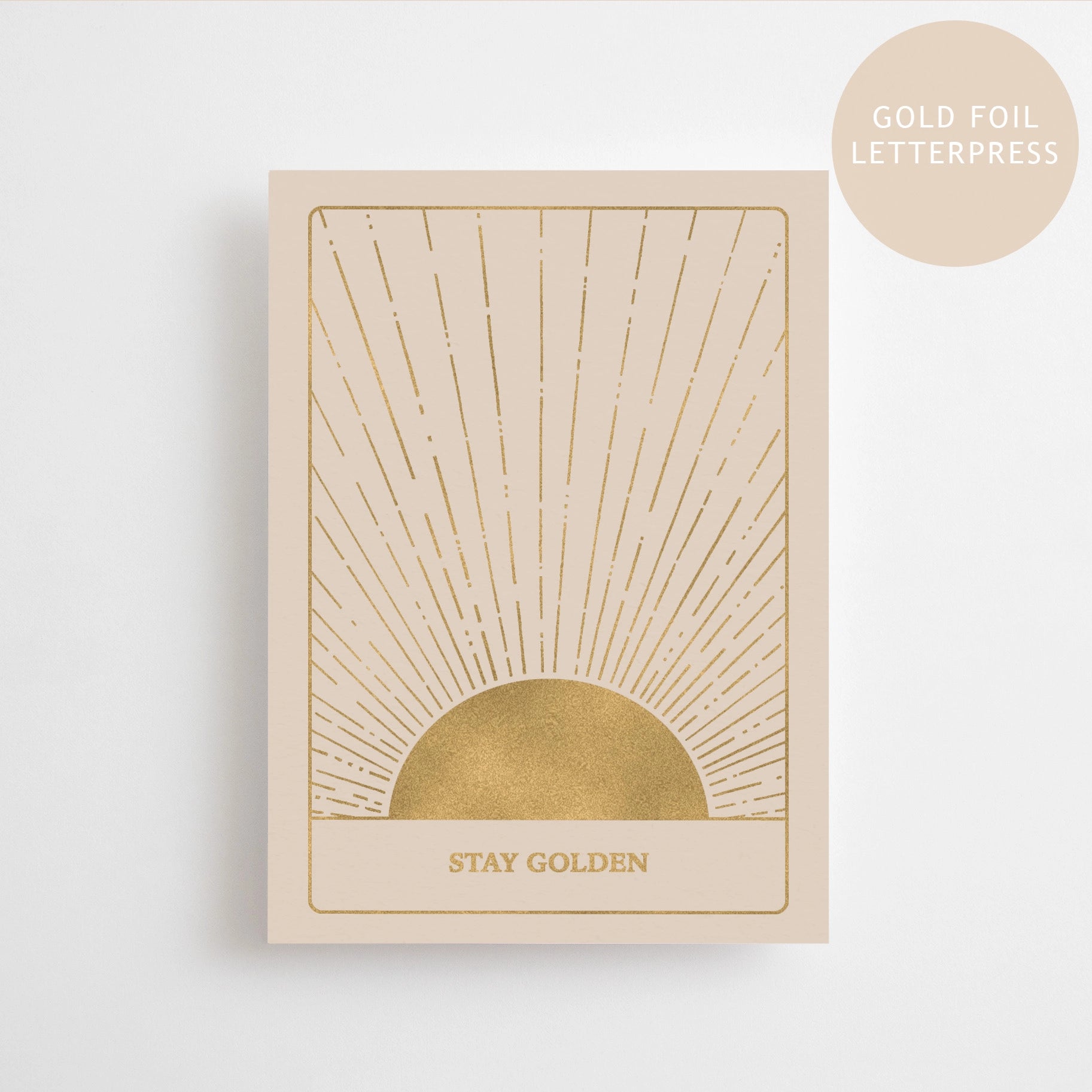 postcard - stay golden - gold foil - collab zürich