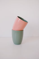 coffee cup - two tone - green & pink - collab zürich