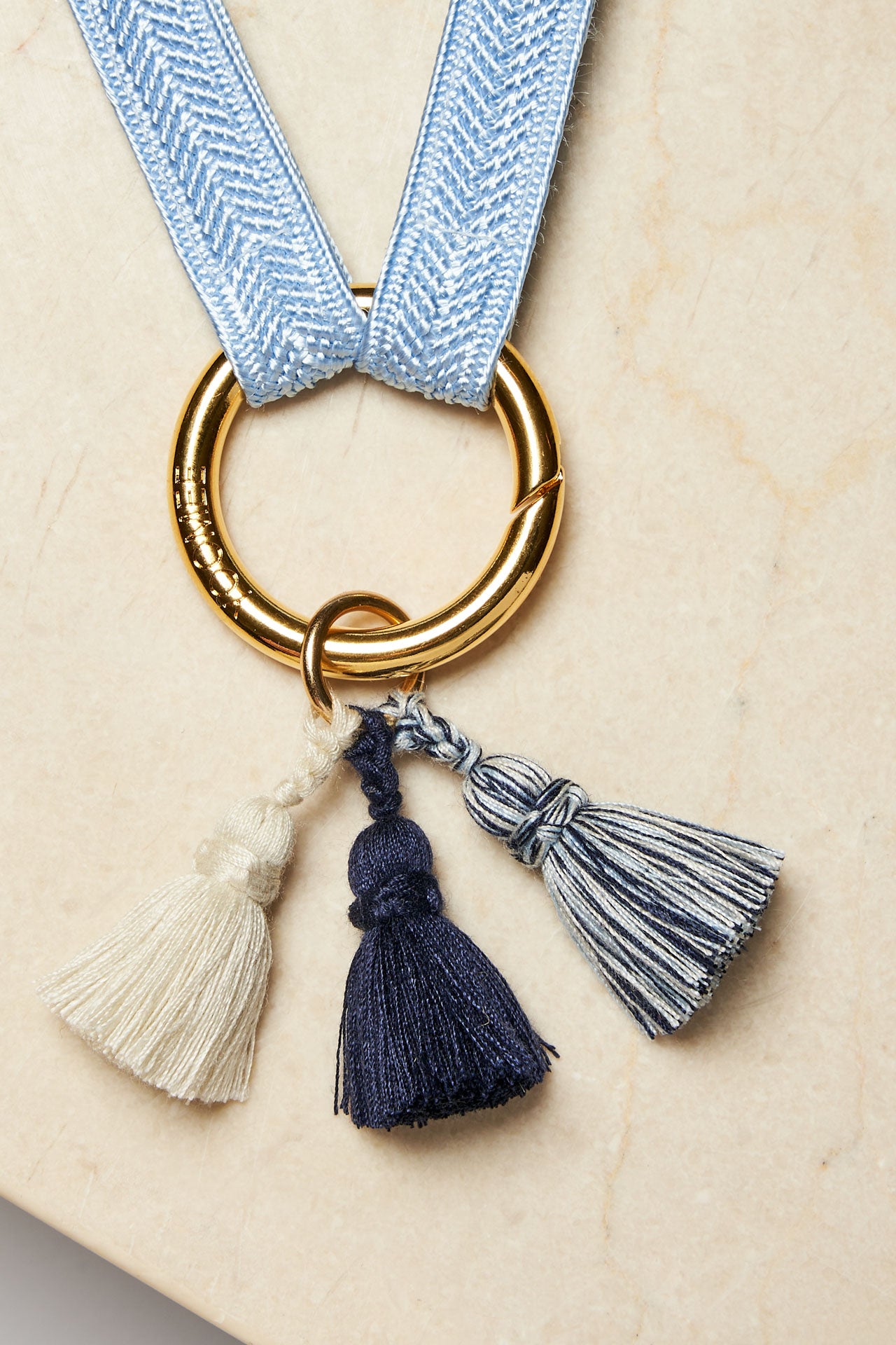 tassel trio - SHOUSHA - ecru, marine, moonlight - collab zürich