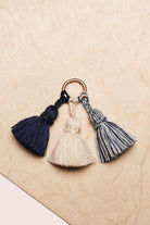 tassel trio - SHOUSHA - ecru, marine, moonlight - collab zürich