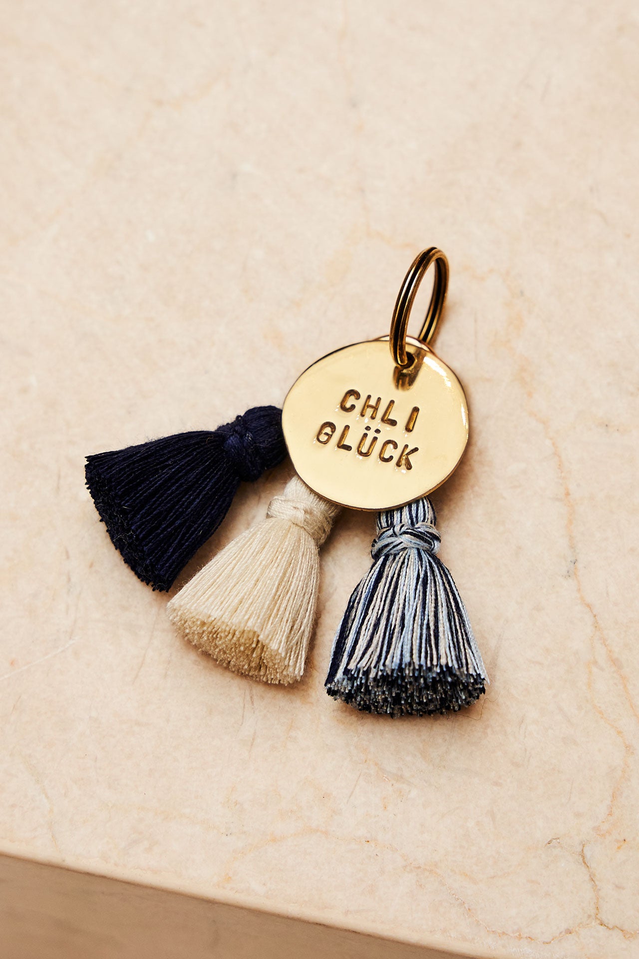 tassel trio - SHOUSHA - ecru, marine, moonlight - collab zürich