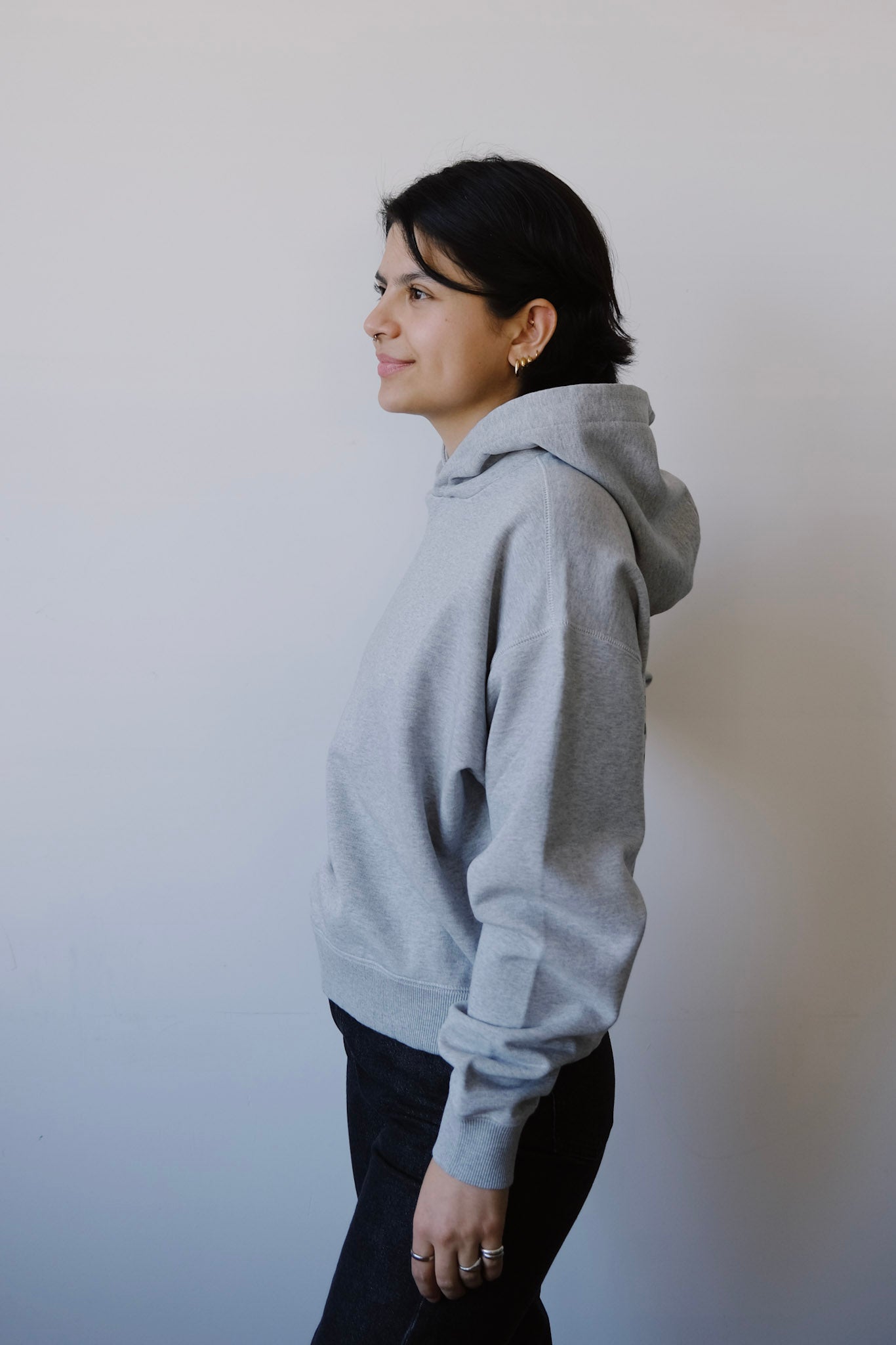 hoodie - retro sol valeria - grey - collab zürich