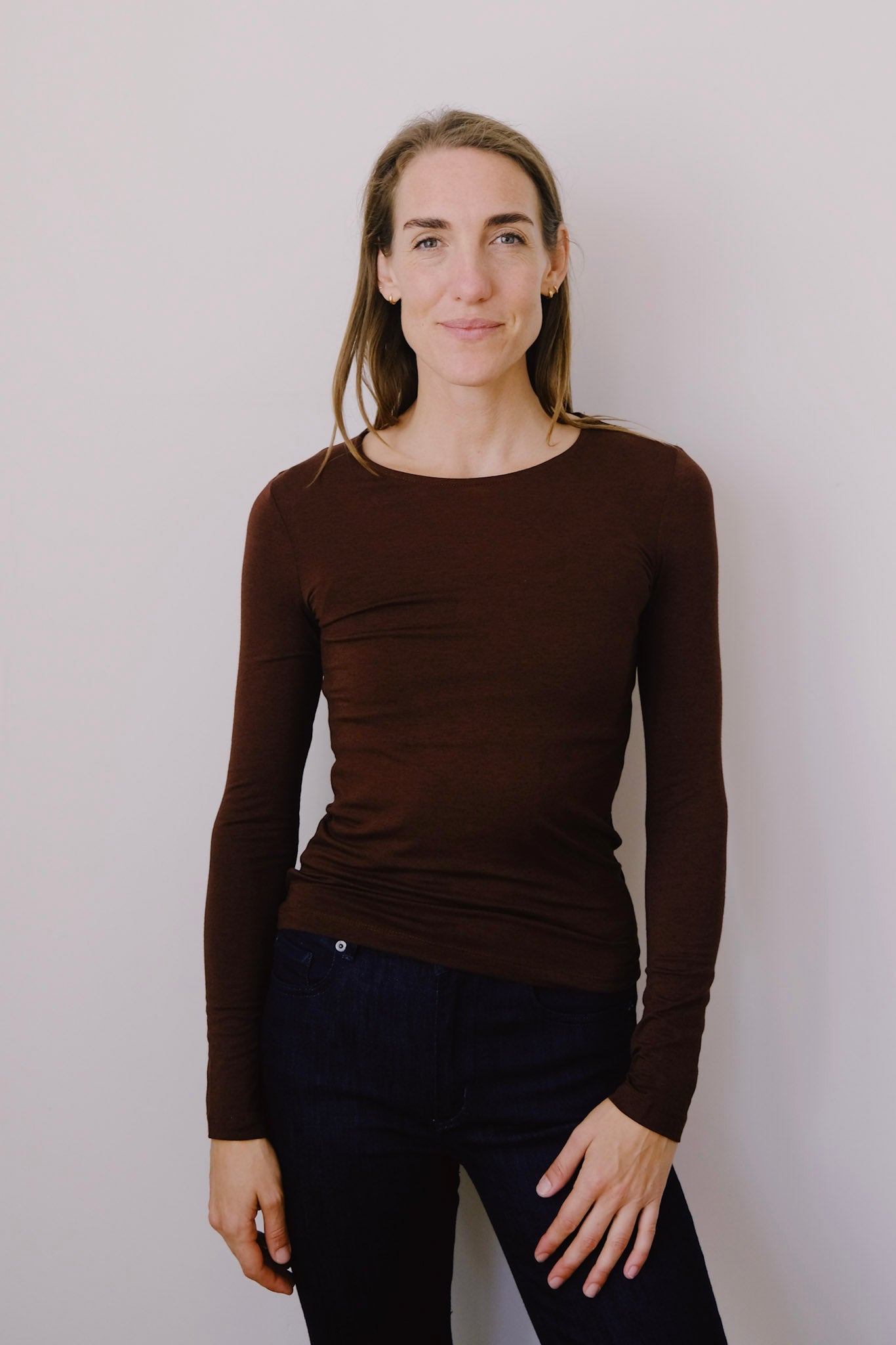 viscose longsleeve - brisa - brown - collab zürich