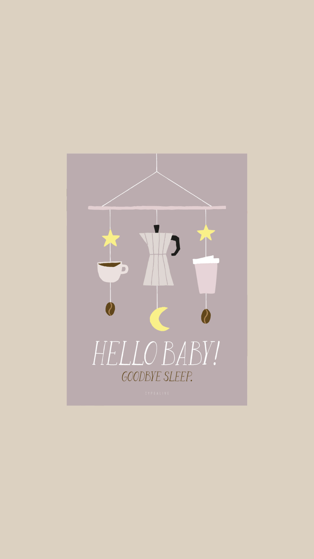 postcard - hello baby, goodbye sleep - collab zürich