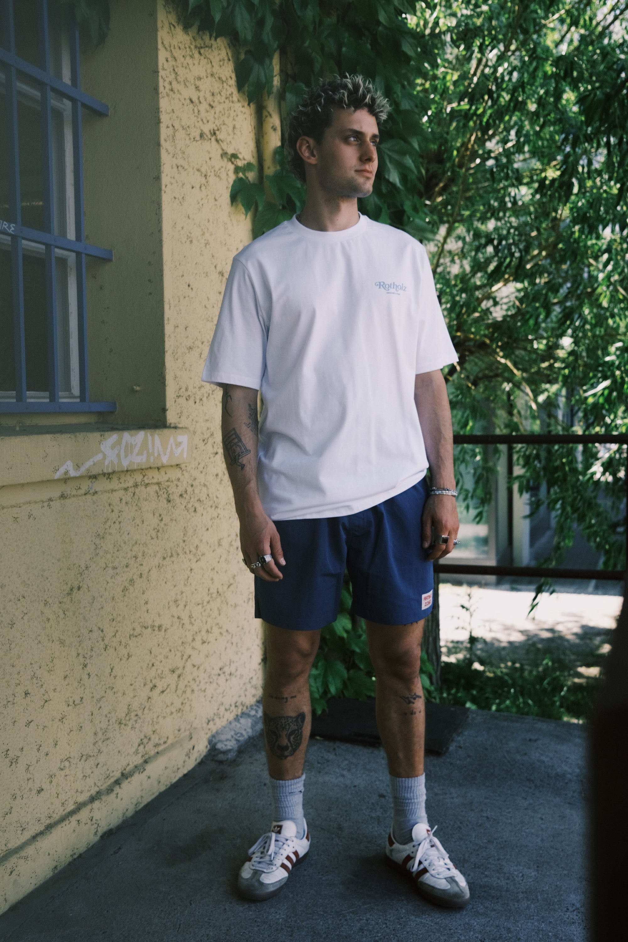 Unisex Cotton T-Shirt - Retro White - collab zürich