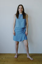 linen top - ANNA LISA - blue - collab zürich