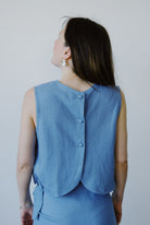 linen top - ANNA LISA - blue - collab zürich