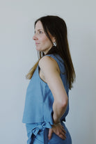 linen top - ANNA LISA - blue - collab zürich