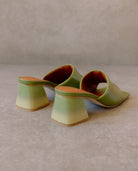 leather sandals - brushed - evergreen - collab zürich