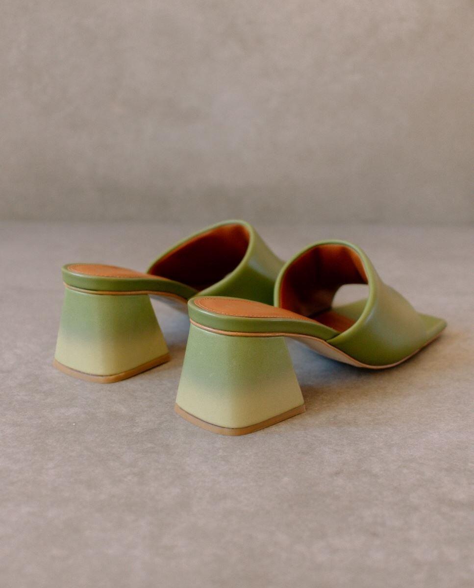 leather sandals - brushed - evergreen - collab zürich