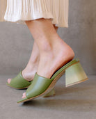 leather sandals - brushed - evergreen - collab zürich