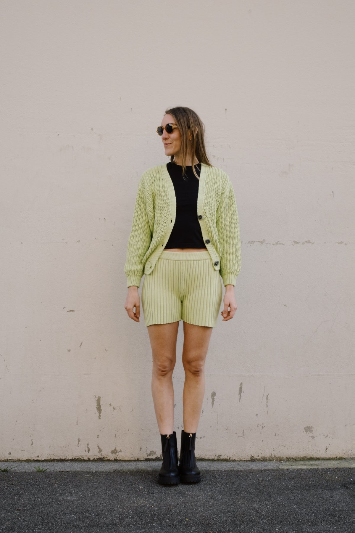 knit shorts - idoia - matcha - collab zürich