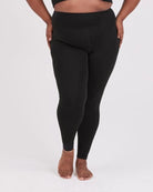 long leggings - float seamless - black - collab zürich
