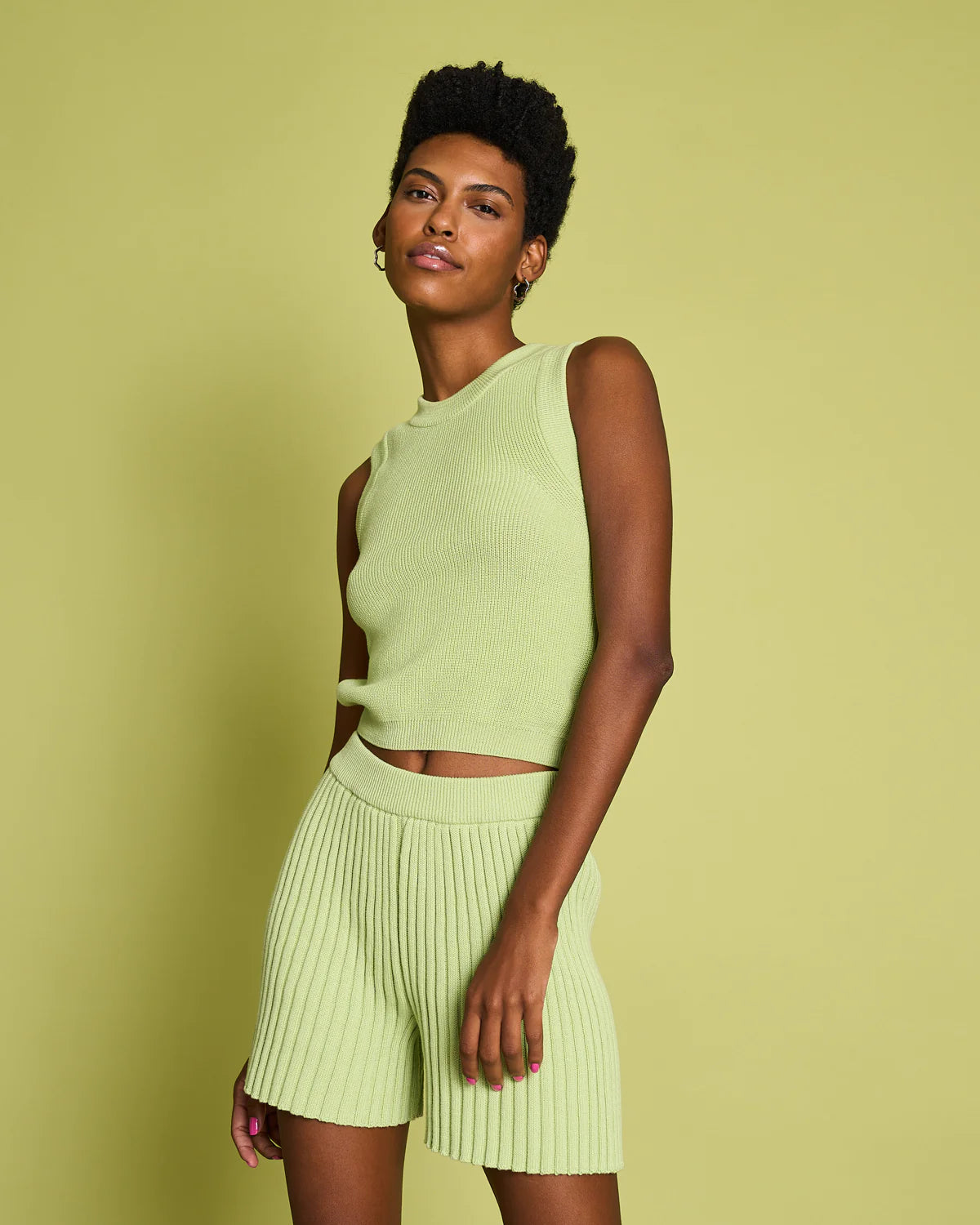 knit shorts - idoia - matcha - collab zürich
