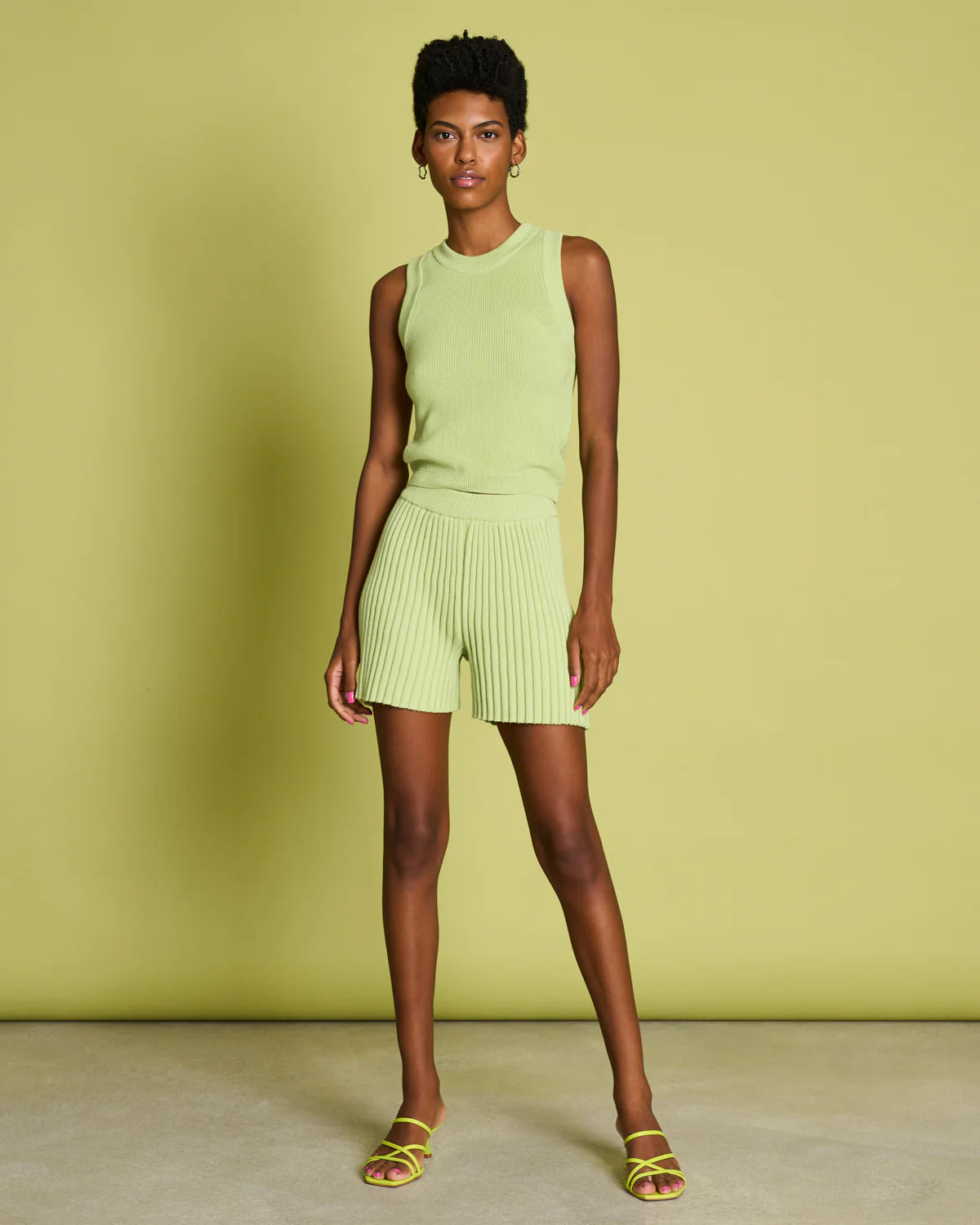 knit shorts - idoia - matcha - collab zürich