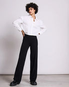 cotton knit pants - ana - black - collab zürich