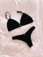 bamboo bralette - triangle - black - collab zürich