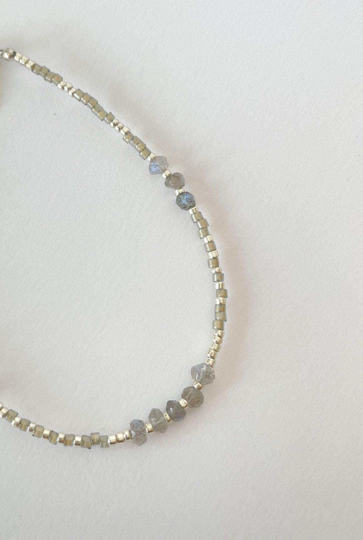 necklace - DINA moonstone - mineral grey - sale - collab zürich