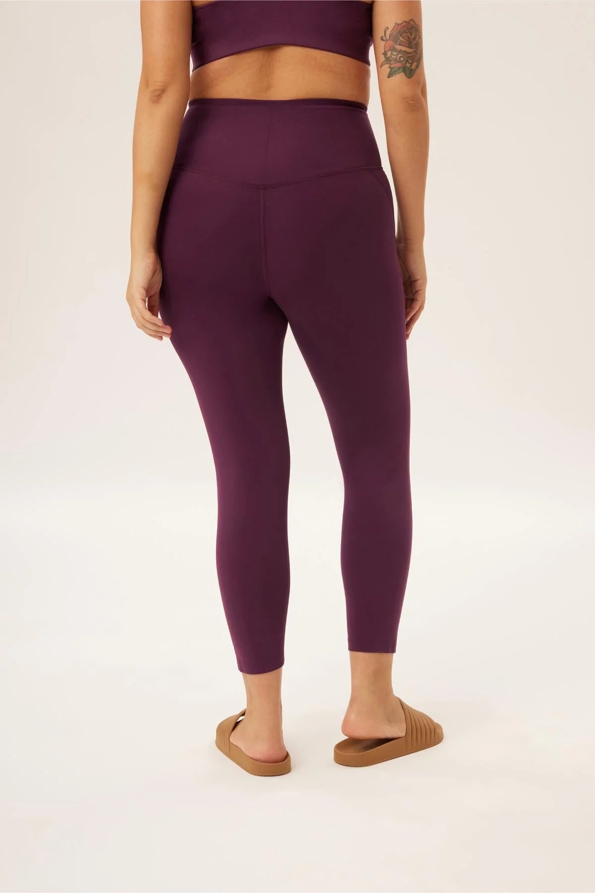 long leggings compressive - plum - collab zürich