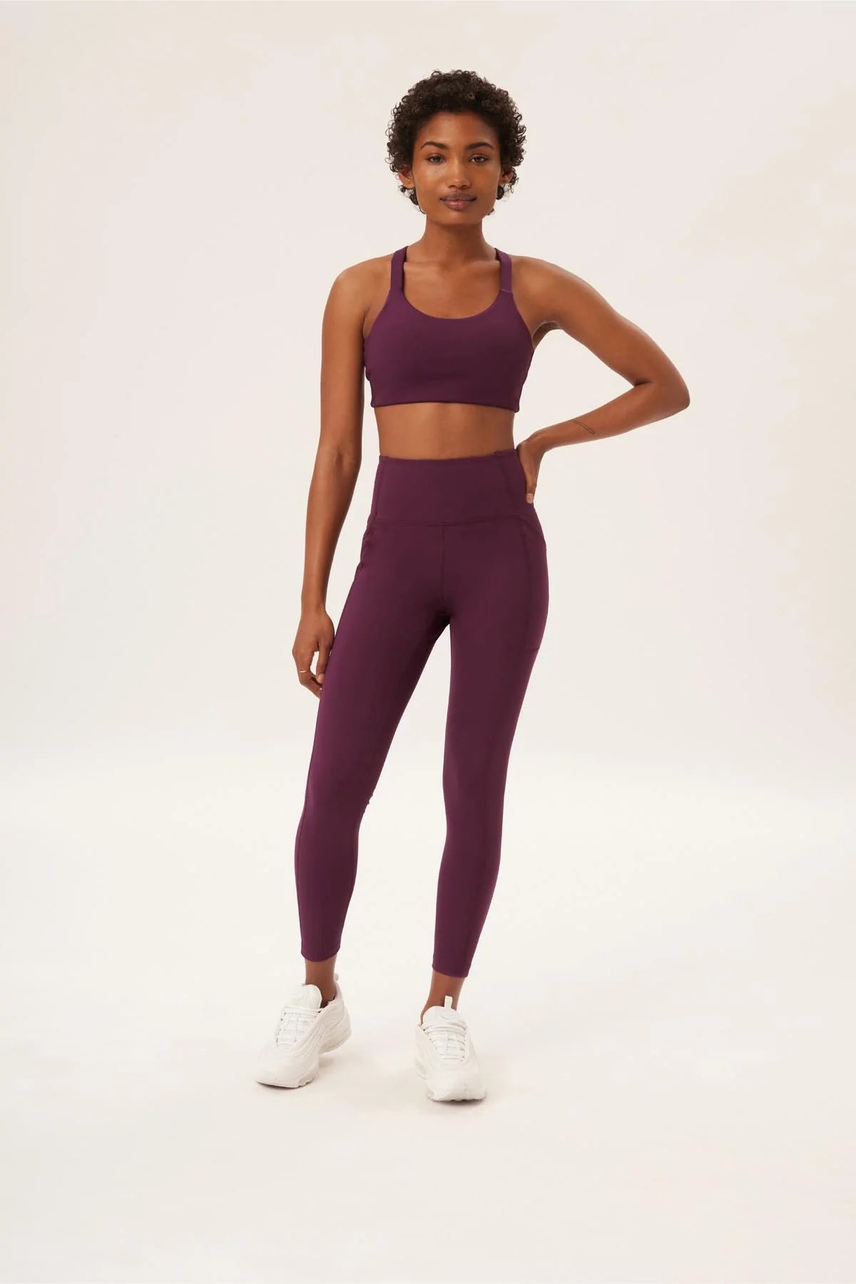 long leggings pocket - plum - collab zürich
