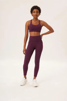 long leggings pocket - plum - collab zürich