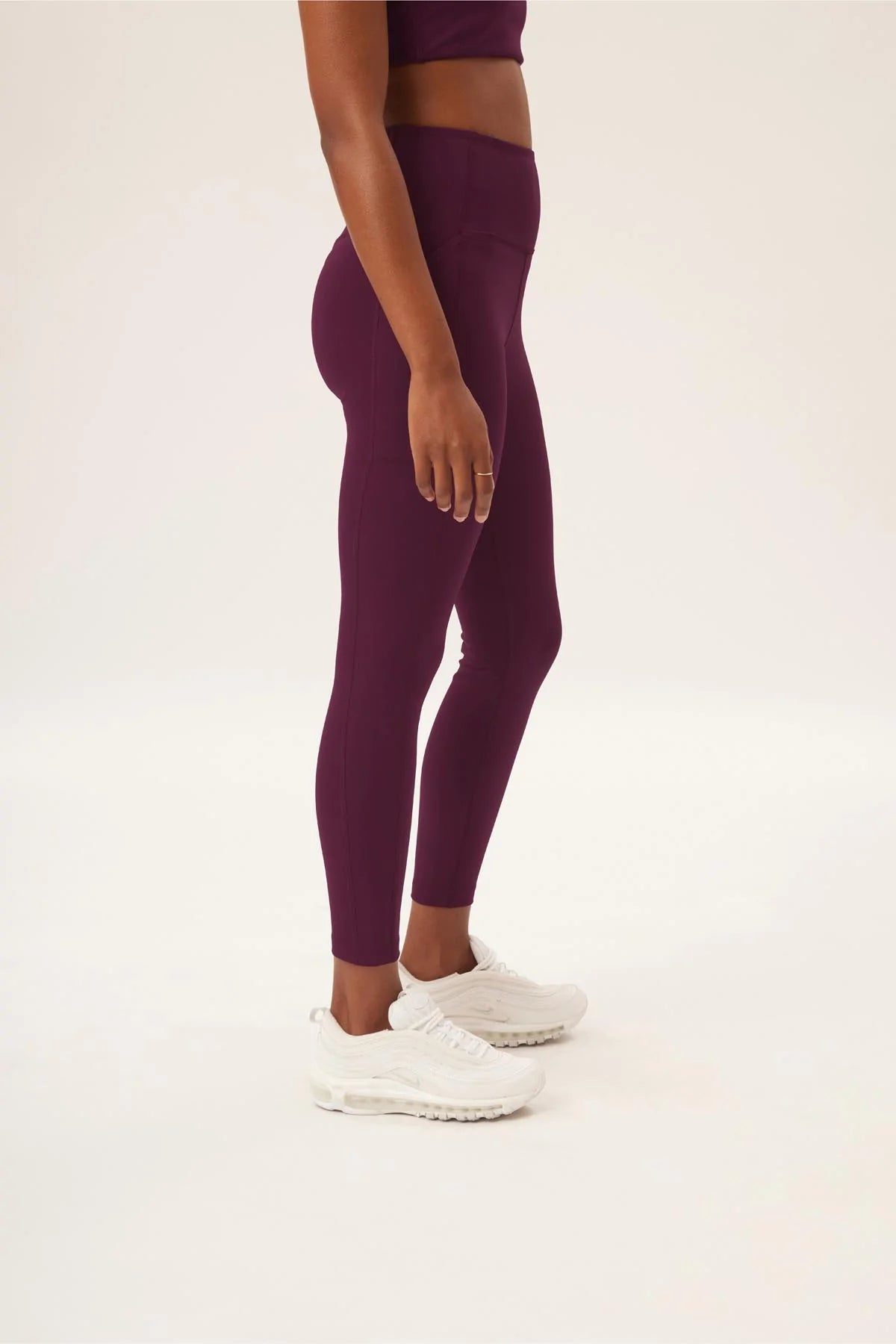 long leggings pocket - plum - collab zürich
