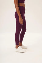 long leggings pocket - plum - collab zürich